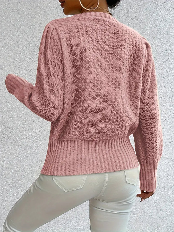 Maglione Donna Lavorato a Maglia Maniche a Sbuffo Elegante - Vesarelli