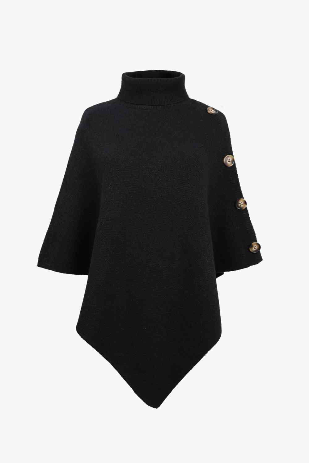 Maglione Poncho Donna in Maglia Collo Alto Elegante