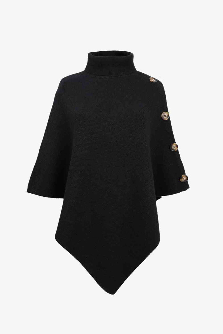 Maglione Poncho Donna in Maglia Collo Alto Elegante