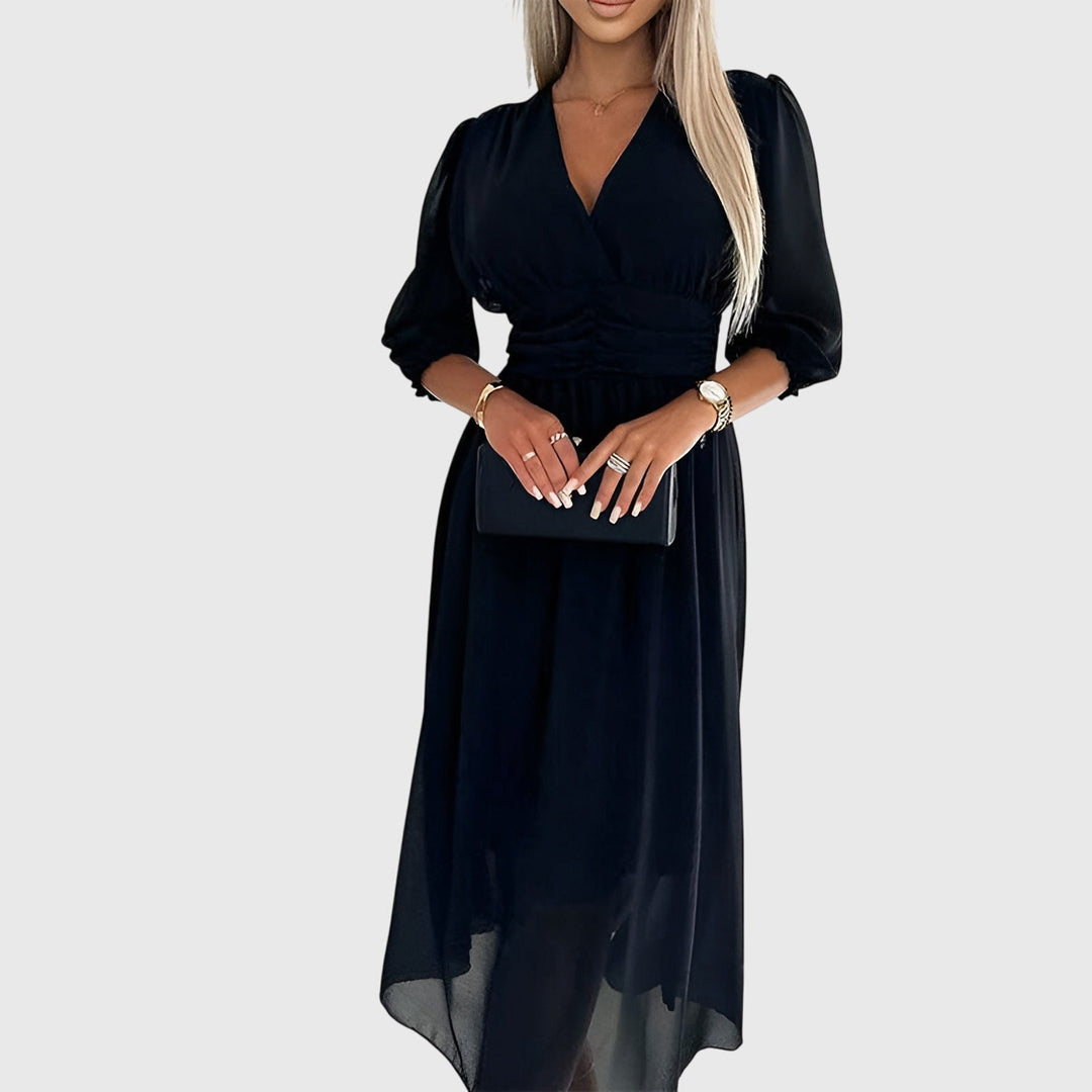 Abito Donna in Chiffon Leggero Scollo Morbido