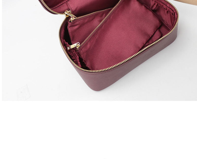 Borsa da toilette Uomo in Vera Pelle Crosta Portatile