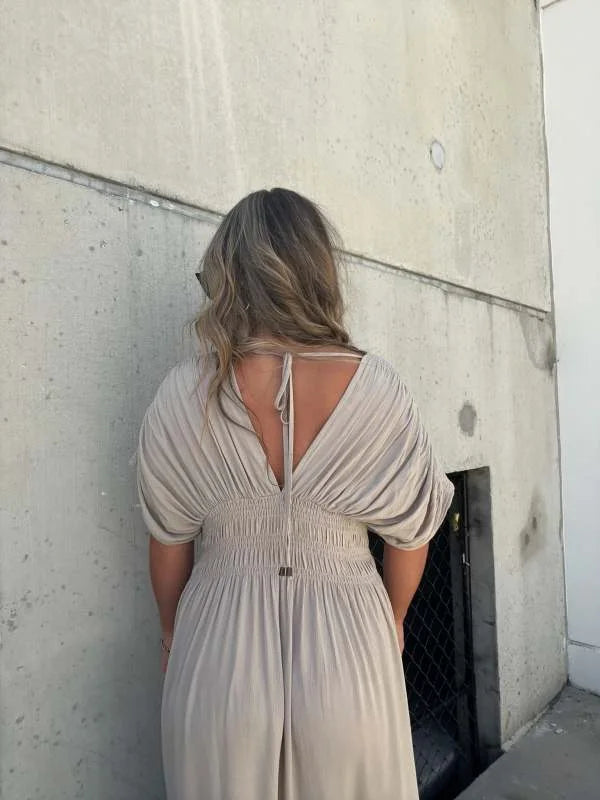 Abito lungo Donna Scollo a V con Spacco