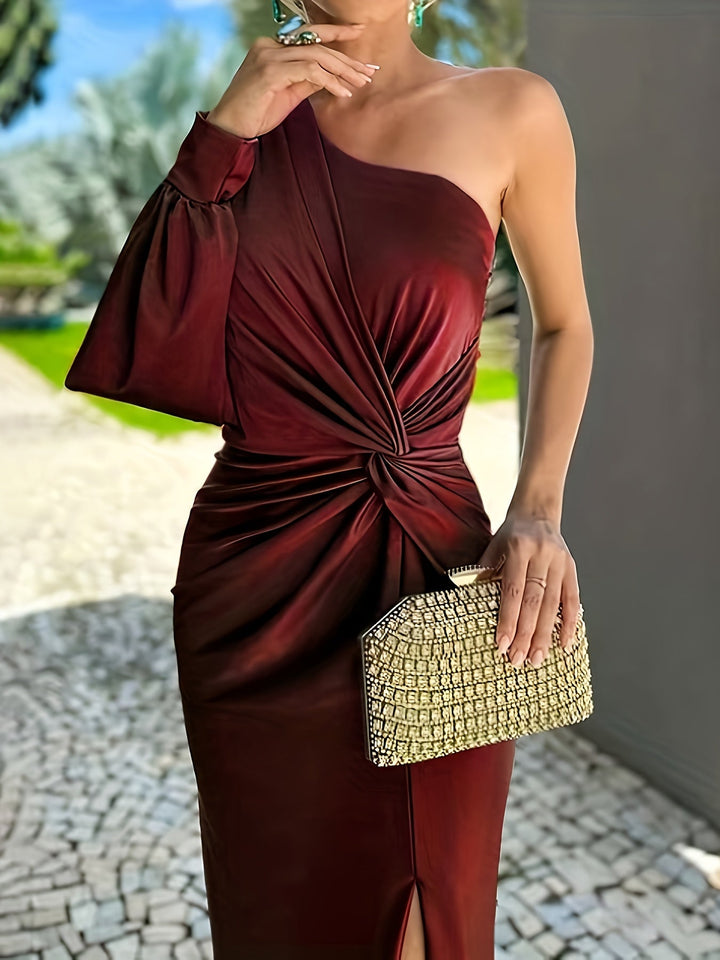 Abito Lungo Donna Elegante Svasato Sera
