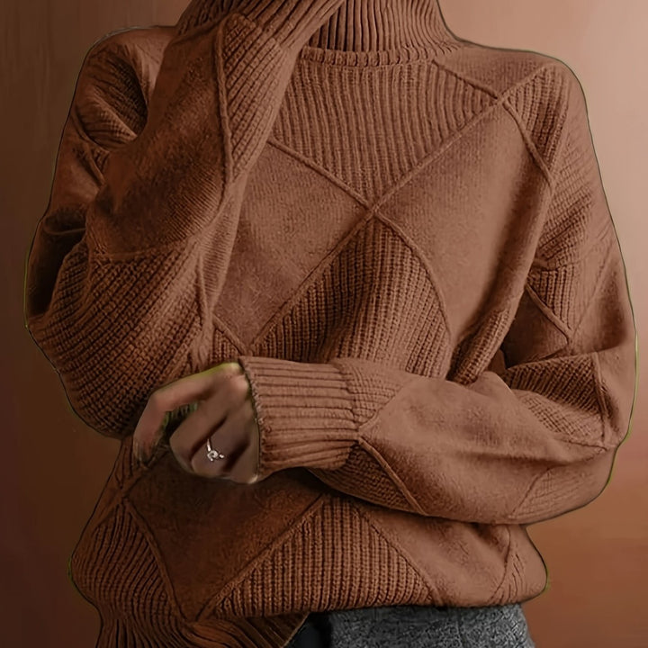 Maglione Donna Lavorato a Maglia Collo Alto