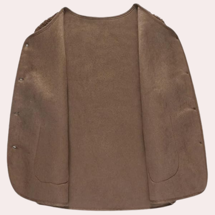 Gilet Donna in Sherpa con Bottoni Vestibilità Comoda - Vesarelli