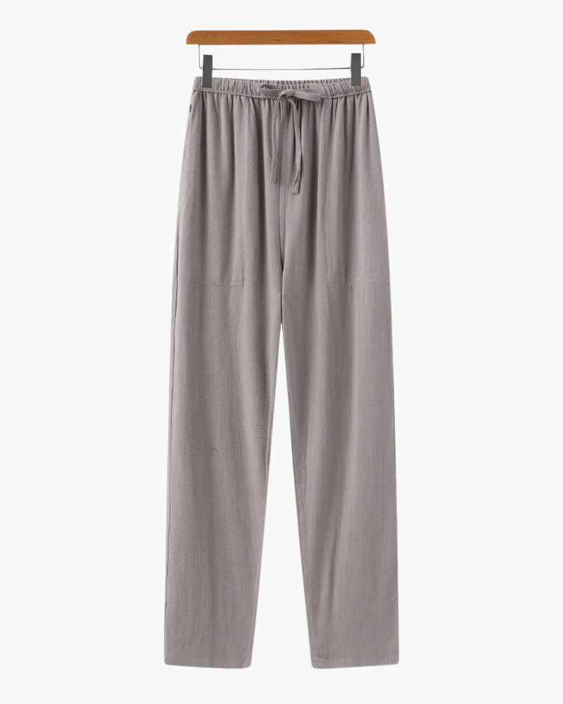 Pantaloni Uomo in Lino Slim Fit Vestibilità Comoda Estiva
