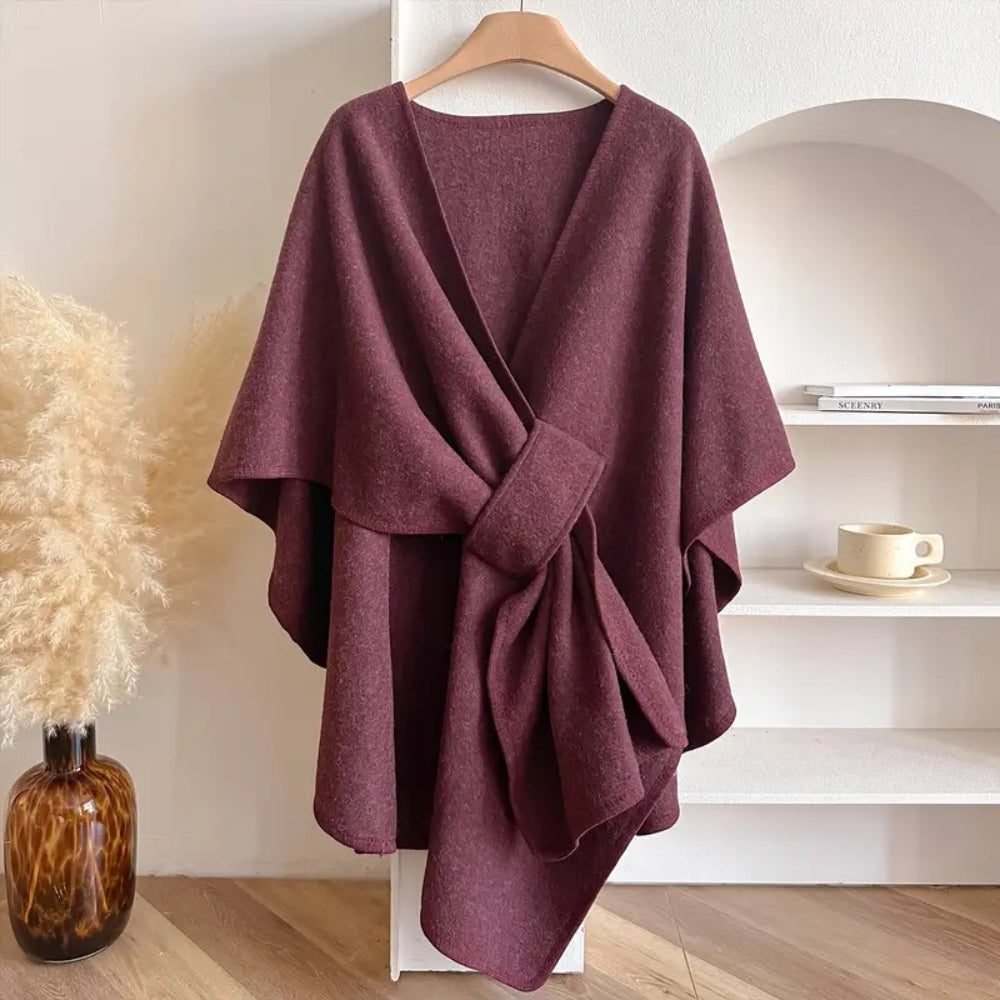 Cappotto Donna in Tessuto Antivento Mantella Oversize Manica Lunga