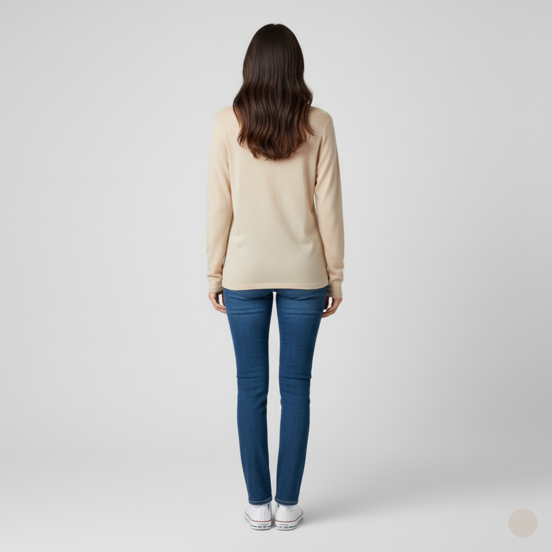 Donna Elegante Scollo a V Morbido