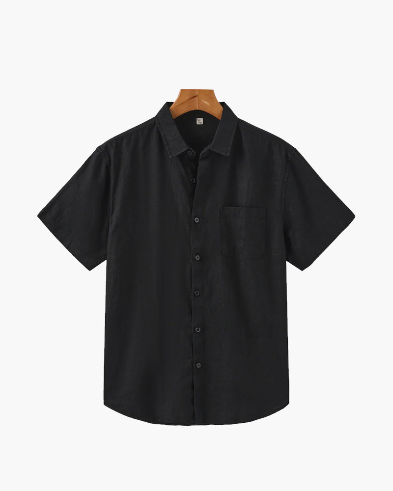 Camicia Uomo in Lino Manica Corta Traspirante