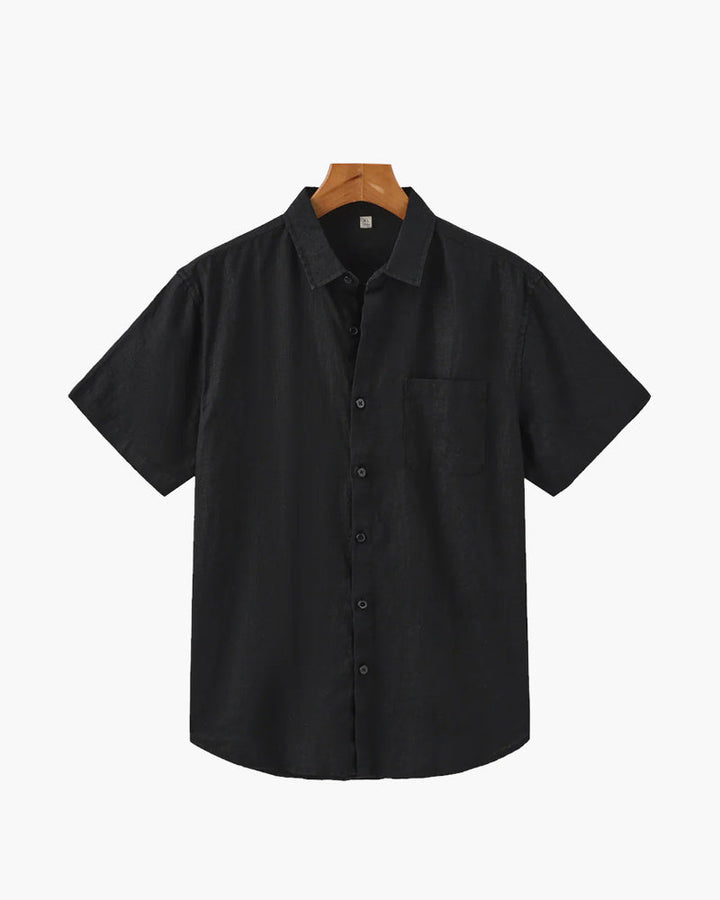 Camicia Uomo in Lino Manica Corta Traspirante