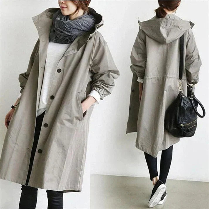 Trench Uomo Impermeabile con Cappuccio Regular Fit