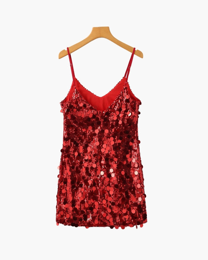 Abito Mini Donna in Paillettes Linea Slip Elegante