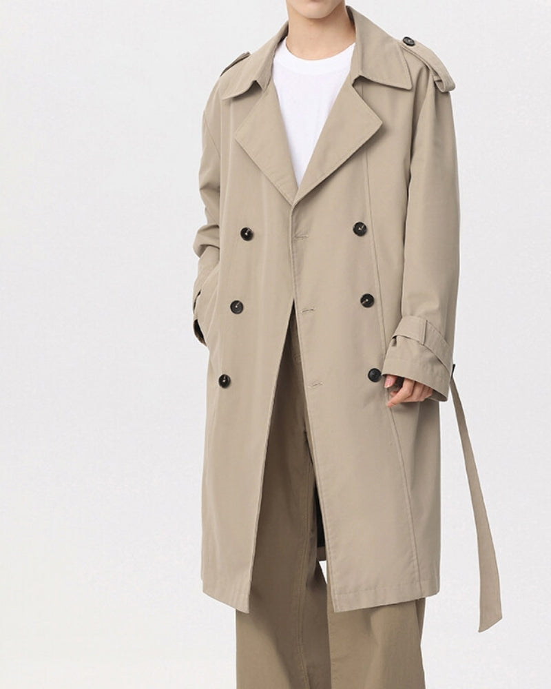 Cappotto Trench Uomo Doppiopetto Classico Vestibilità Regolare