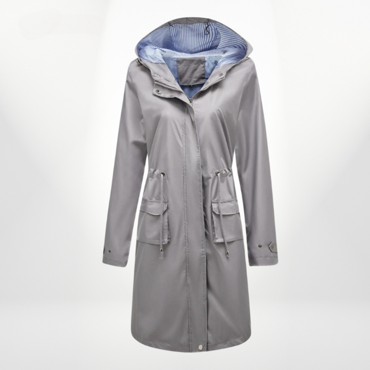 Trench Donna Impermeabile con Cappuccio Slim Fit