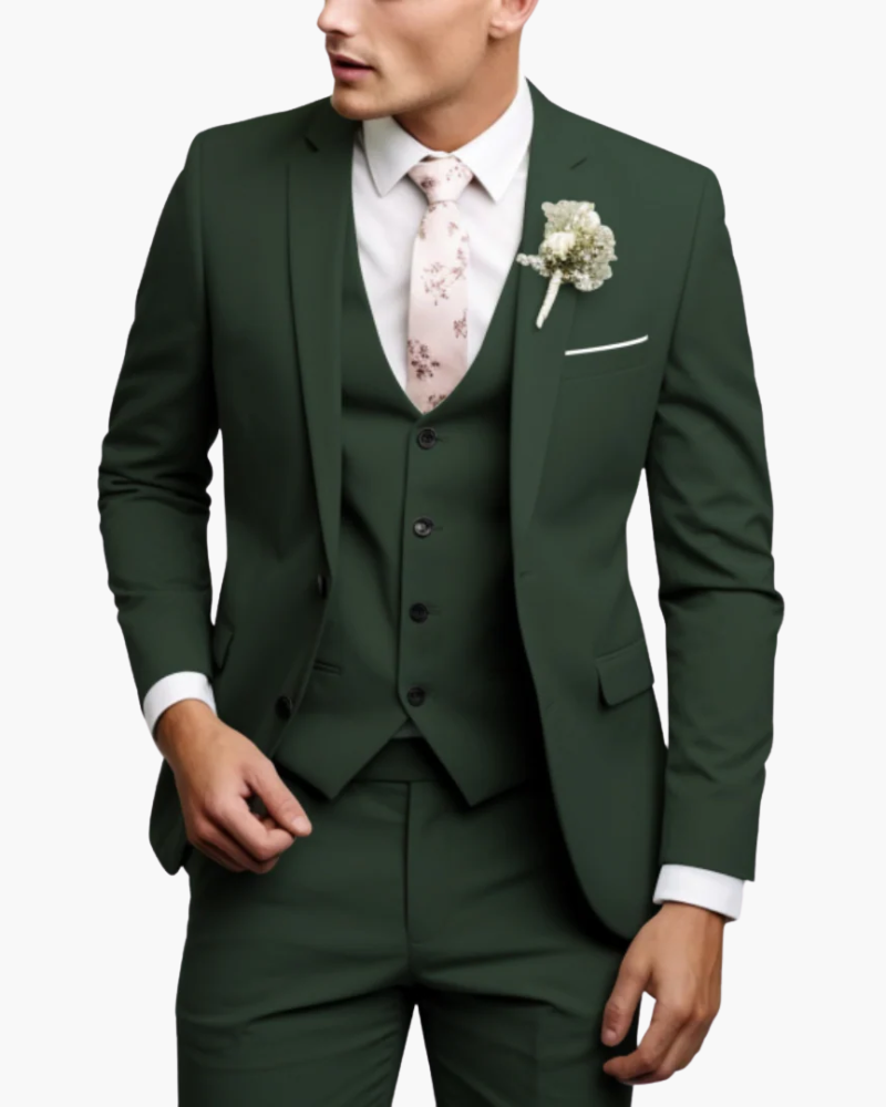 Completo Uomo Tre Pezzi Slim Fit Elegante Cerimonia