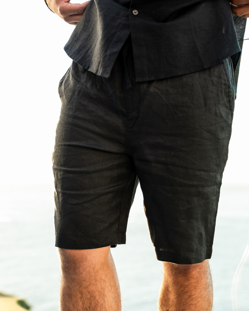 Pantaloni Corti Uomo in Lino Comfort Estivo Essenziale