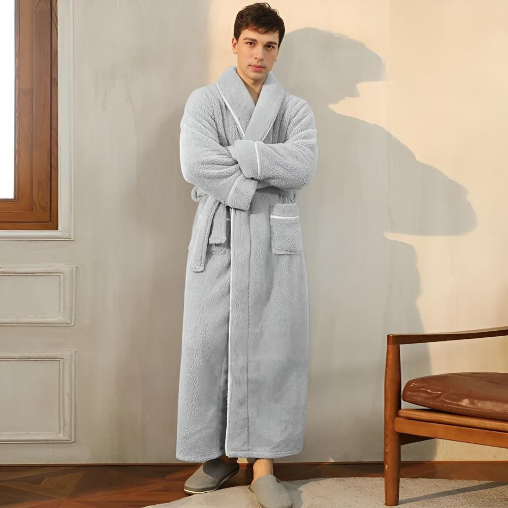 Accappatoio Unisex in Pile Sherpa Morbido con Cintura e Tasche