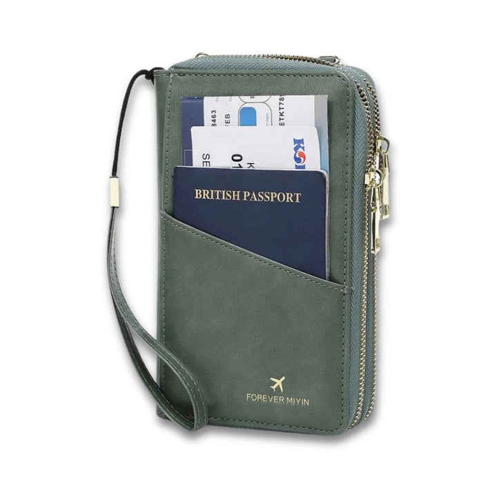 Portafoglio da Viaggio Unisex con Blocco Rfid e Cinturino Porta - Vesarelli