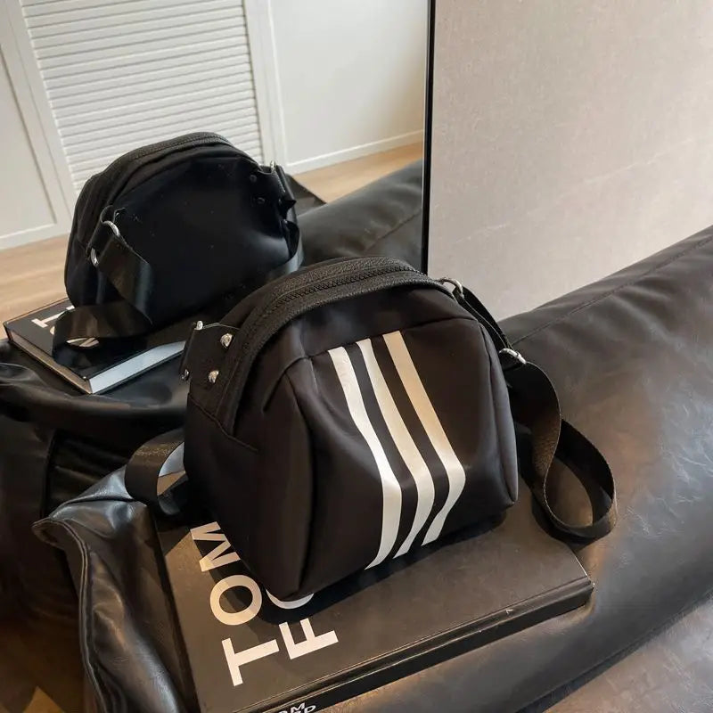 Borsa a Tracolla Uomo Tessuto Oxford Rigato Slim - Vesarelli