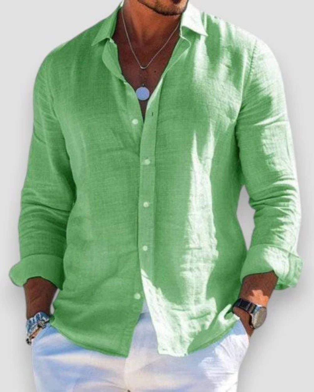 Camicia Uomo Casual in Lino Leggera e Versatile