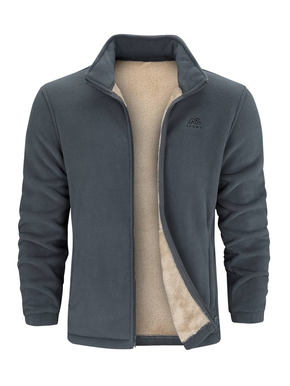 Giacca Uomo in Pile con Cerniera Collo Alto Casual - Vesarelli