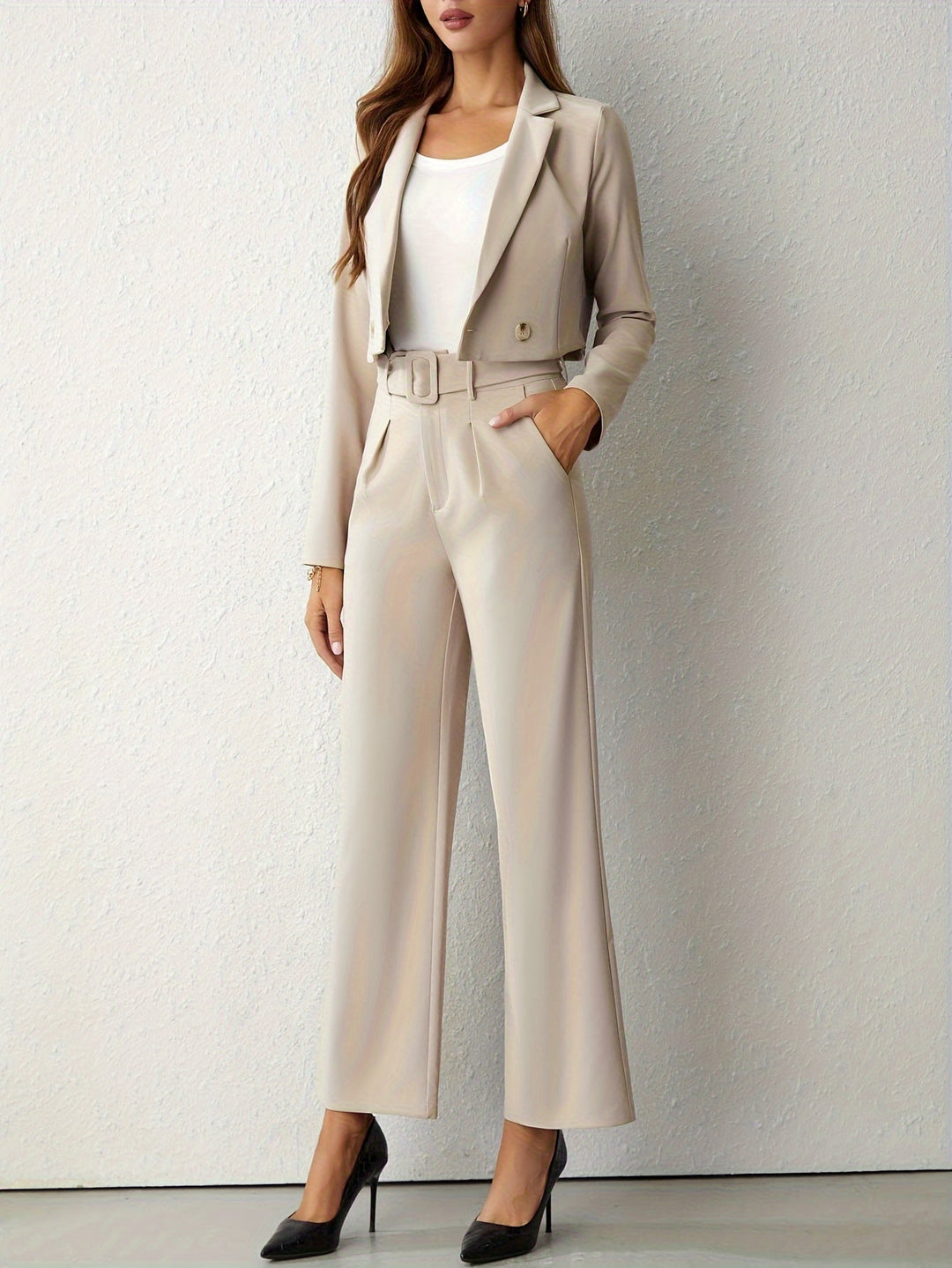 Completo Donna Blazer e Pantaloni Gamba Tesa Classico Elegante - Vesarelli