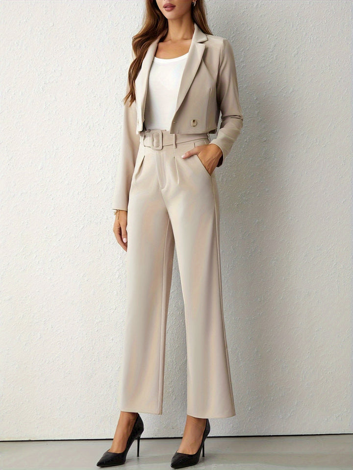 Completo Donna Blazer e Pantaloni Gamba Tesa Classico Elegante - Vesarelli