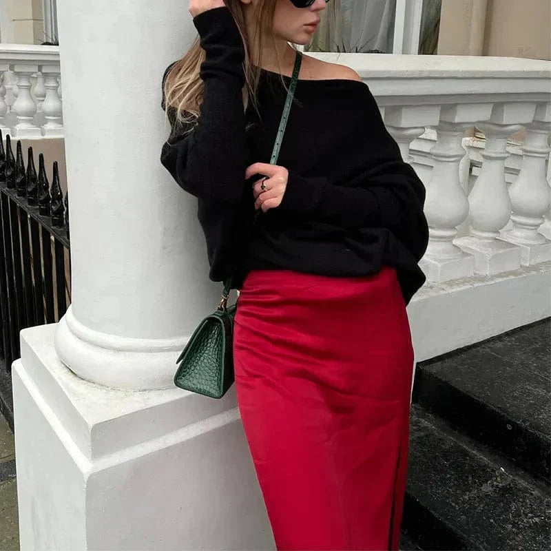 Maglione Donna Maglieria Casual Spalle Scoperte Elegante