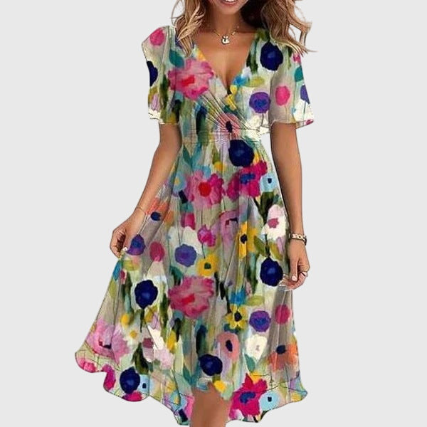 Abito Midi Donna Stile Sofisticato Vestibilità Curata