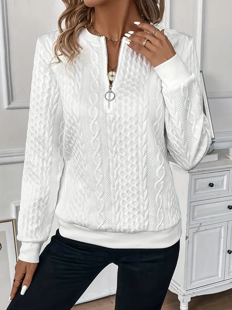 Maglione Donna Lavorato a Maglia con Cerniera Frontale