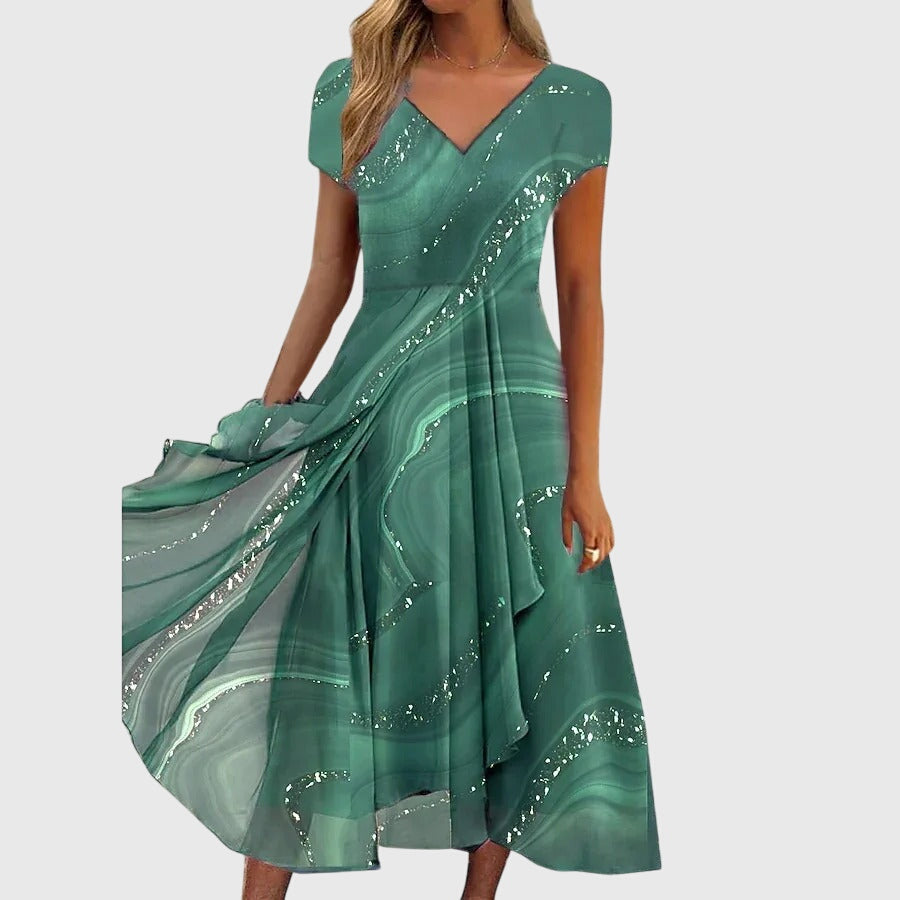Abito Midi Donna Tessuto Leggero Linea Fluttuante