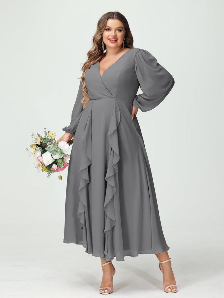 Abito Cerimonia Donna Svasato Tessuto Leggero Elegante