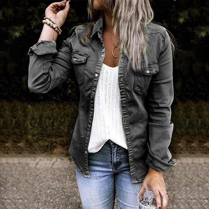 Giacca Donna Denim Classica Vestibilità Comoda