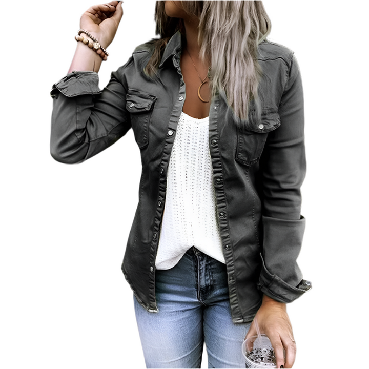 Giacca Donna Denim Classica Vestibilità Comoda