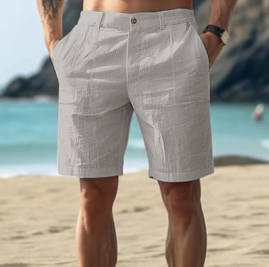 Pantaloncini Uomo in Lino Estivi Vestibilità Rilassata