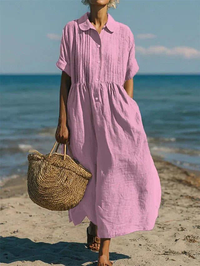 Abito Camicia Donna | Plissettato & Eleganza Casual Senza Tempo