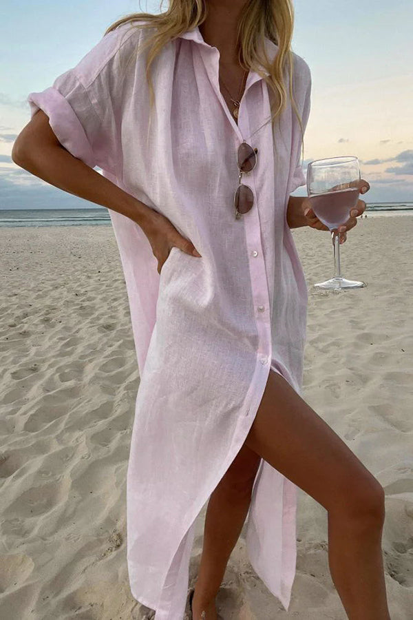 Abito Camicia in Stile Spiaggia Donna | Linea Ampia & Freschezza Leggera