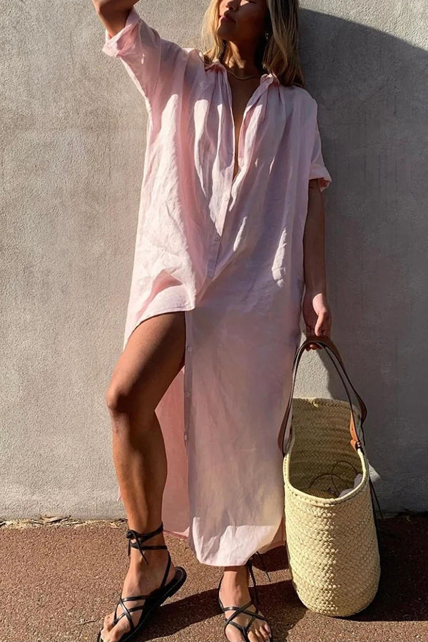 Abito Camicia in Stile Spiaggia Donna | Linea Ampia & Freschezza Leggera