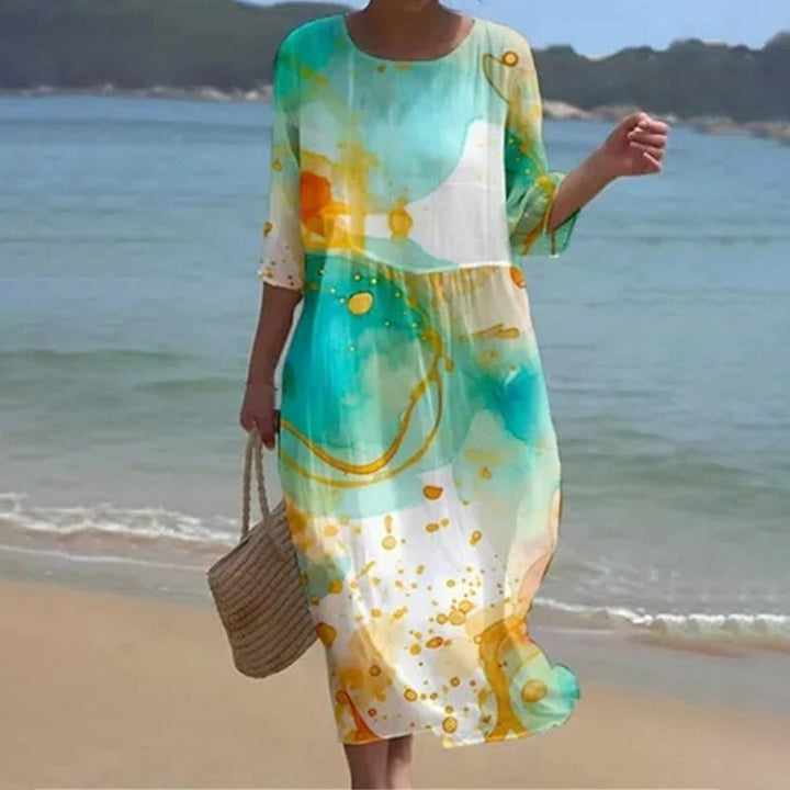 Abito Elegante Donna | Stampa Floreale & Linea Midi Slanciata