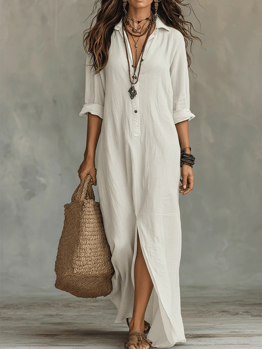 Abito Elegante Lungo Donna | Fluido & Stile Boho Senza Tempo
