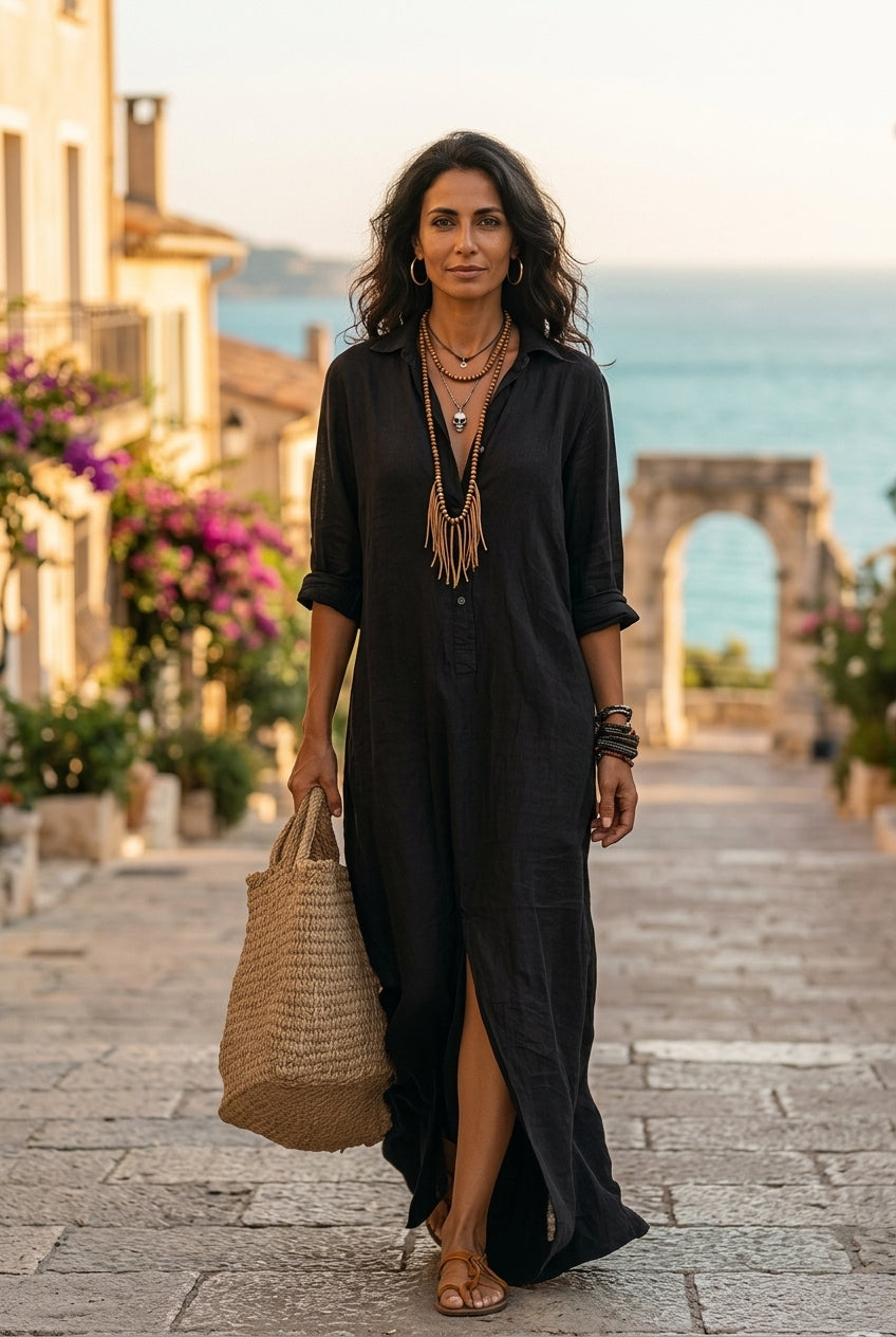 Abito Elegante Lungo Donna | Fluido & Stile Boho Senza Tempo
