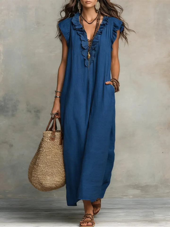Abito Lunga Donna | Volant Boho & Comfort Fluido Tutto il Giorno