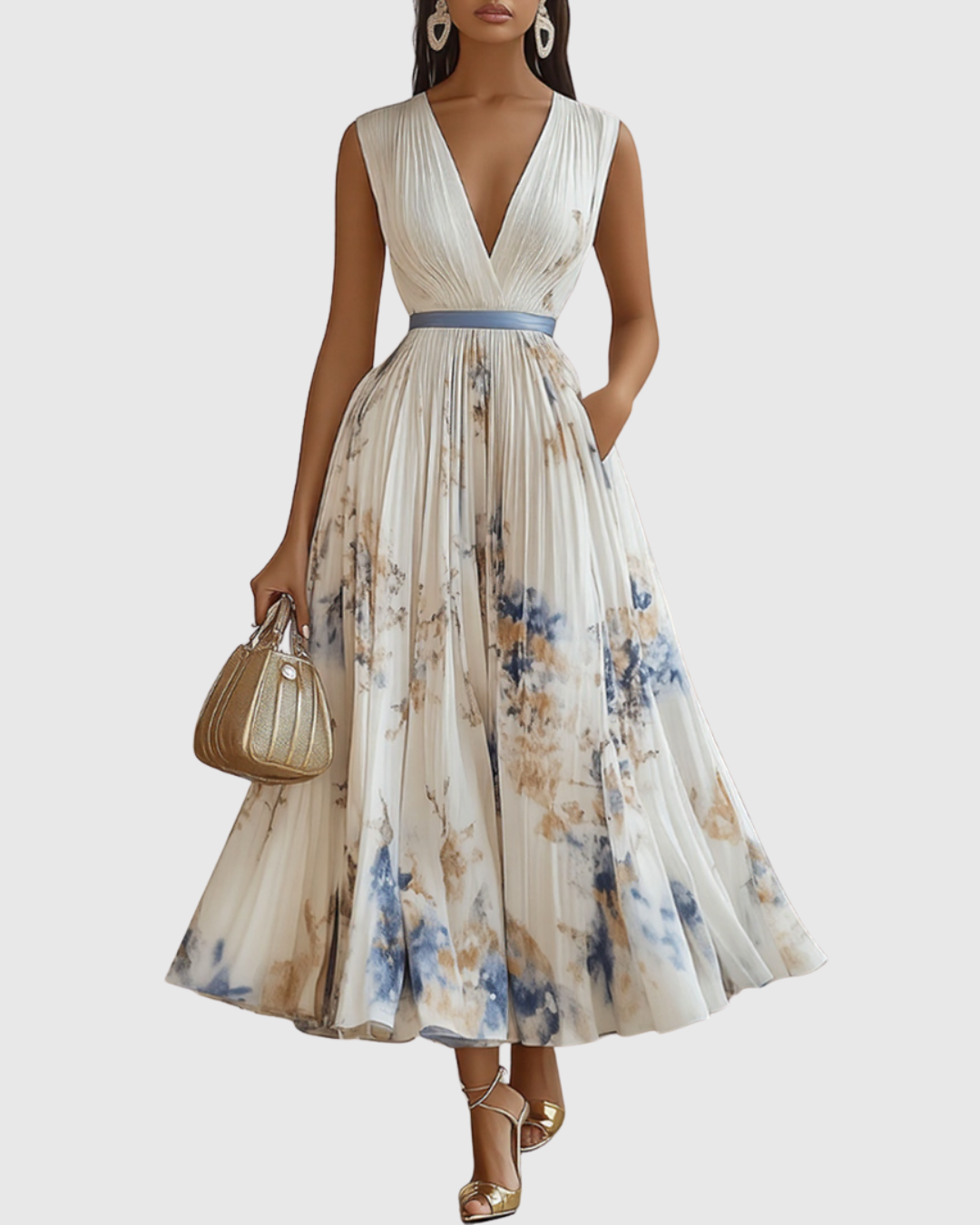 Abito Lungo Donna | Plissettato &amp; Silhouette Fluida da Cerimonia