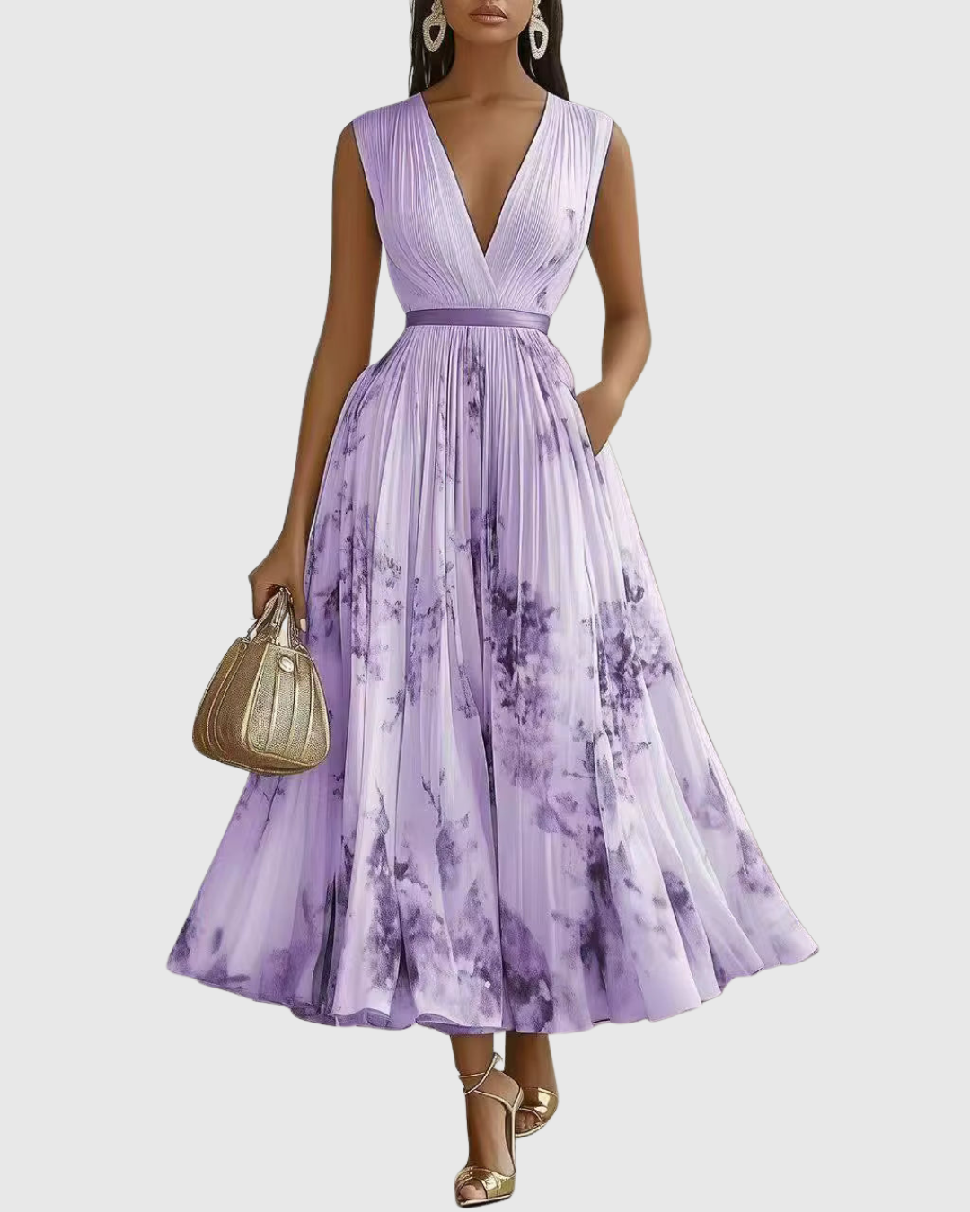 Abito Lungo Donna | Plissettato &amp; Silhouette Fluida da Cerimonia