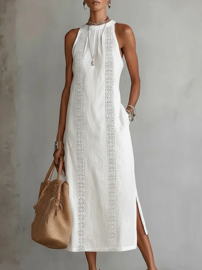 Abito Maxi Donna Ricamo Artigianale Stile Estivo - Vesarelli