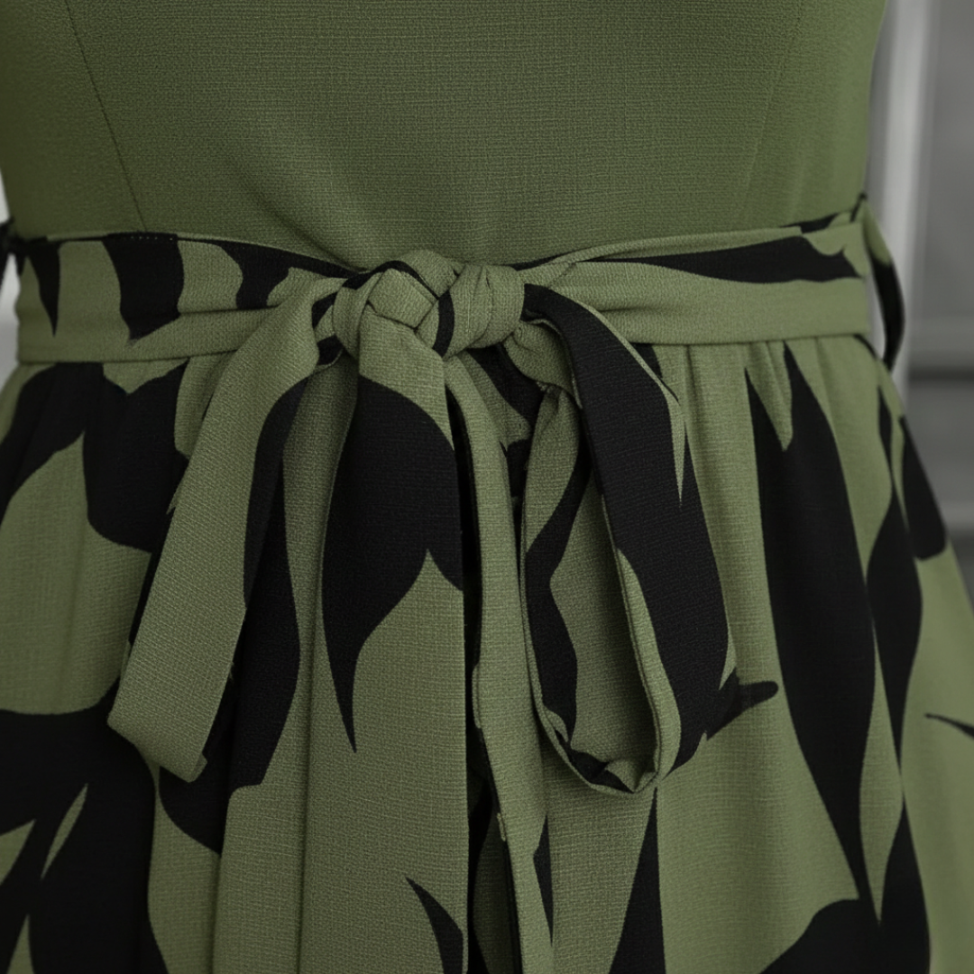 Abito Maxi Donna | Vita con Cintura & Balze Fluide