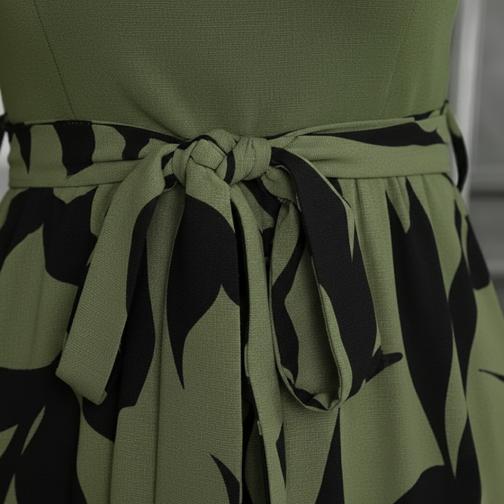Abito Maxi Donna | Vita con Cintura & Balze Fluide