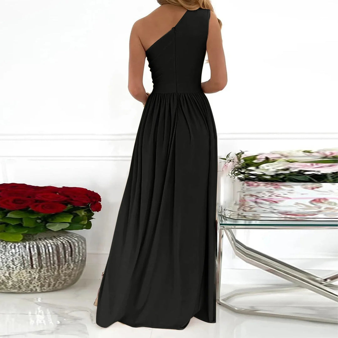 Abito Maxi Elegante Donna | Monospalla & Spacco Profondo