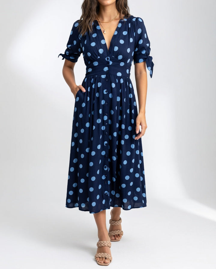 Abito Midi Donna | Pois Maxi & Stile Retrò Senza Tempo