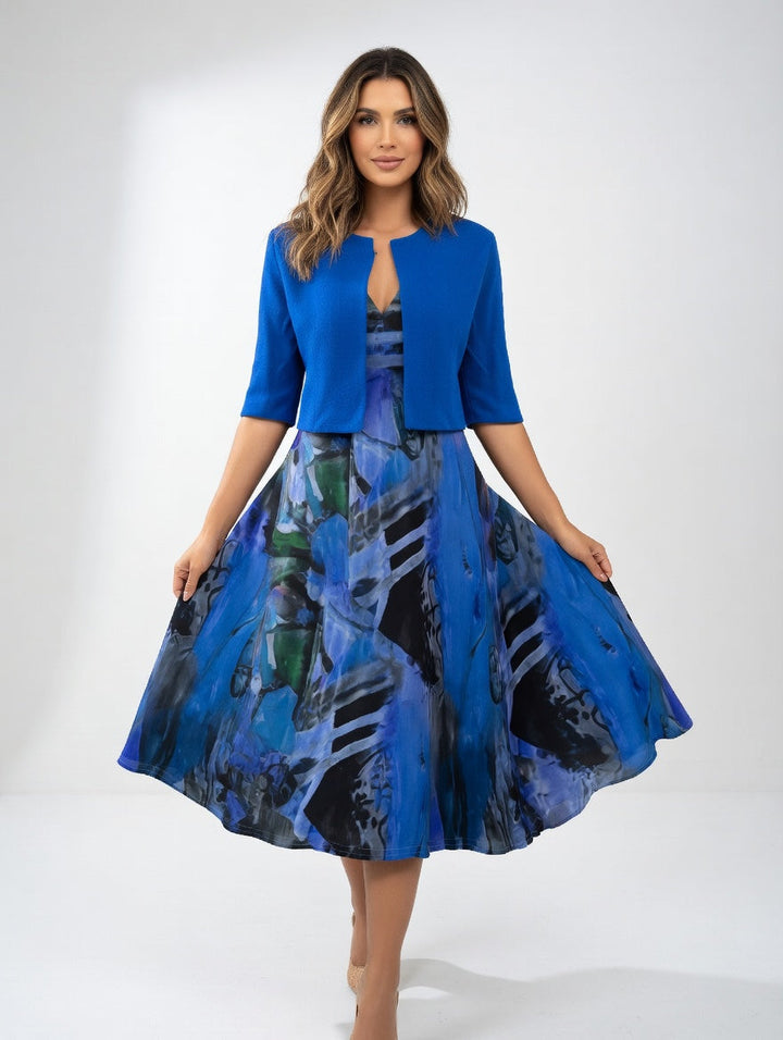 Abito Midi Donna | Stampa Artistica & Stile Elegante